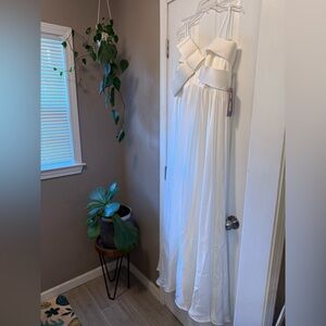 NWT JS Collections Ivory Satin Dress